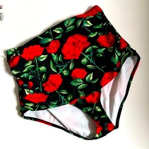 Cocoship Women’s Floral Roses Bikini Bottom xl